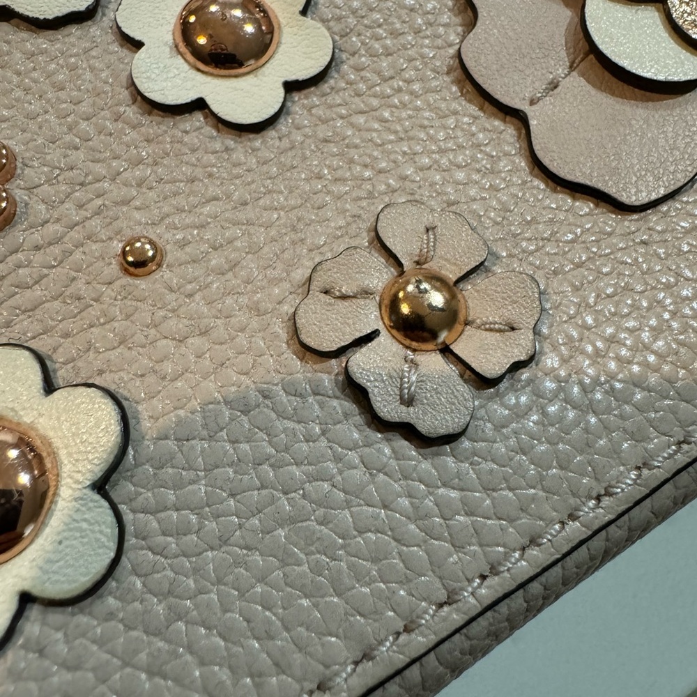 Michael Kors Floral Embellished Beige Crossbody Bag - Picture 11 of 12